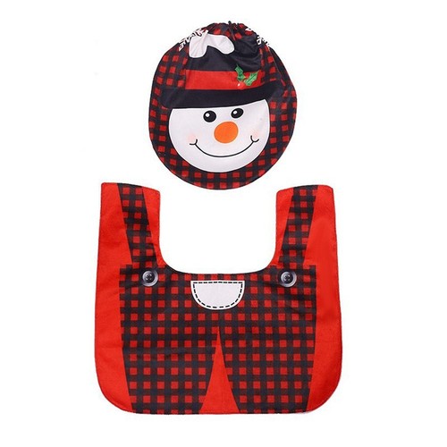 Urlaub Flanell Weihnachten Weihnachtsmann WC Bezug Set Vorleger Set für Badezim - Bild 5 von 26