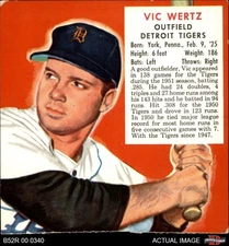 1952 Red Man #22 Vic Wertz No Tab Tigers 3 - VG