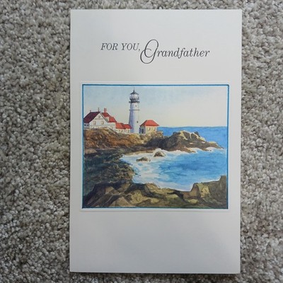 Sincere Regards Birthday Card For Grandfather Lighthouse Including Envelope