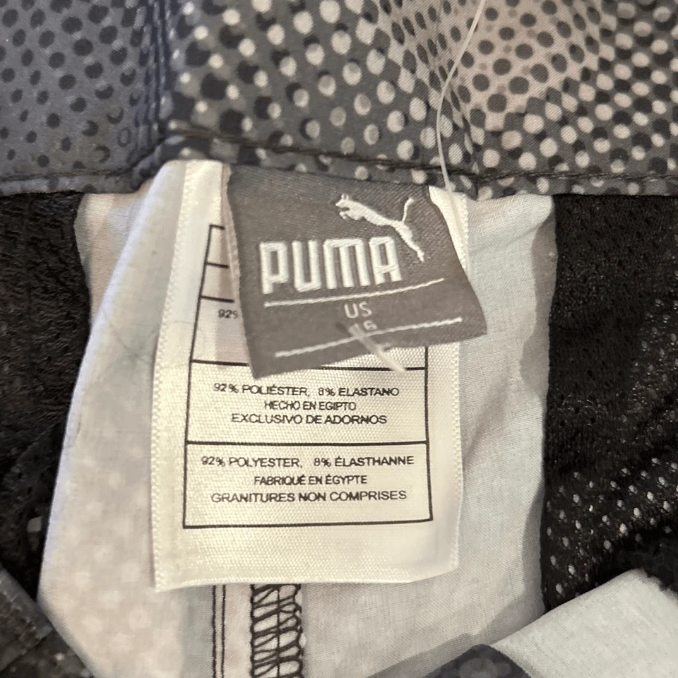 Bermuda atlética nova sem etiquetas Puma meninos estampa cinza secagem rápida longa, tamanho 16 - Imagem 3 de 4