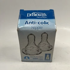 Dr. Brown's Original Nipple Anti-colic, Medium Flow Level 2 (3m+), 2 Count