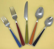CAMBRIDGE FIESTA MERENGUE VARIOUS COLORS PLASTIC HDL STAINLESS FLATWARE - CHOICE