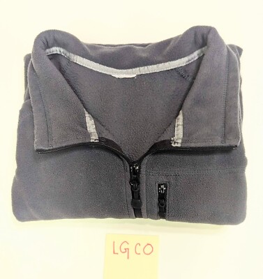 mi様 Starter Grey Pullover Long Sleeve Men's Fleece Outerwear, Zipper