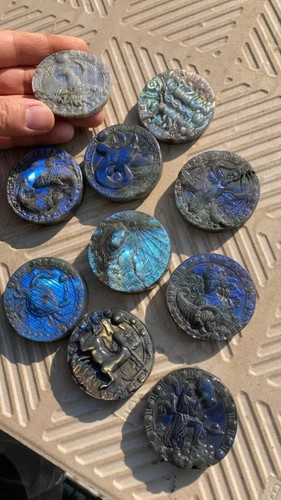 wholesales 10pcs 2.0'' Natural labradorite carved constellation - Picture 4 of 6