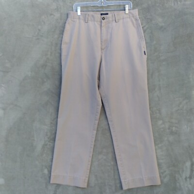 Parker Men's 34x30 Beige Chino Pants Flat Front Cotton Blend Casual Workwear