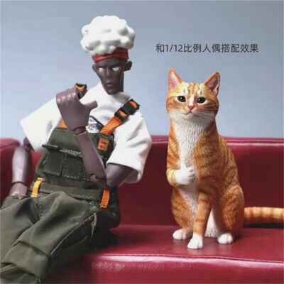 JXK 1/6 Thumb Up Cat Model Animal Collector Pet Decor Kids Toy