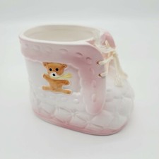 Gift Wares Co. Vintage Ceramic Baby Shoe Trinket Box Pink Gift Decor Collectible