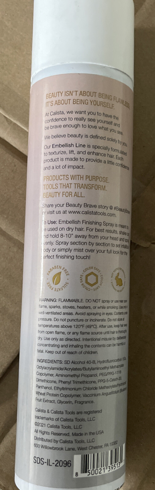 CALISTA TOOLS Embellish Finishing Hair Spray Natural Shape & Hold 10 oz  NEW