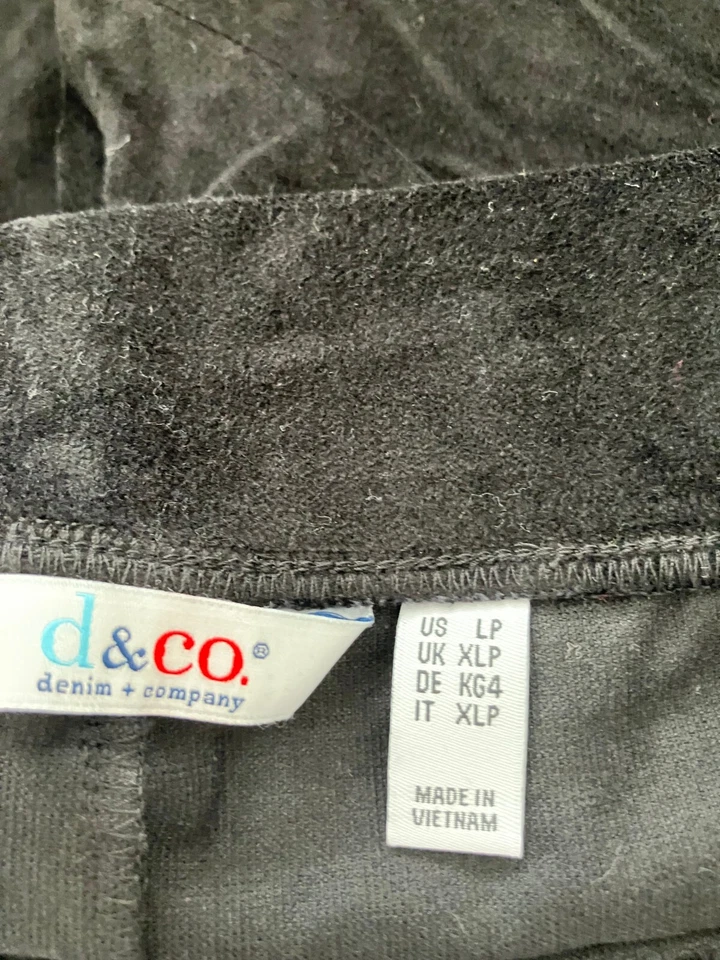 Pantalón Denim & Co Petite Terciopelo Elástico Pierna Recta - Talla PL A662788 Foto 3 de 4