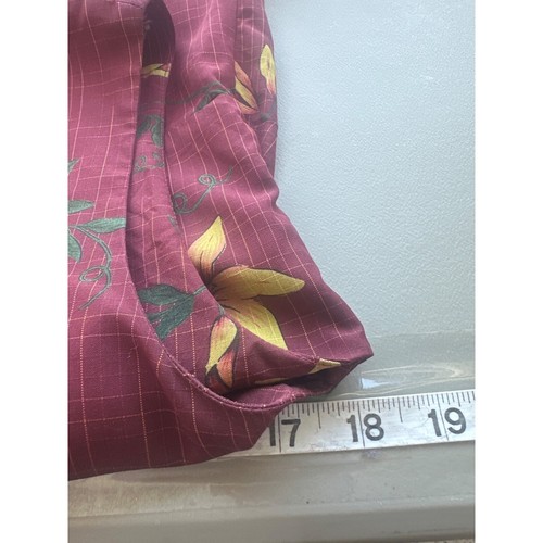 Tommy Bahama Floral Sleeveless Dress Women 8 Silk Maroon Bohemian Hippie Beach - Picture 5 of 6