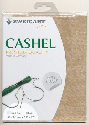 Zweigart Precut Cashel 3281 28Ct/11.2St 48x68cm Linen Country Mocha