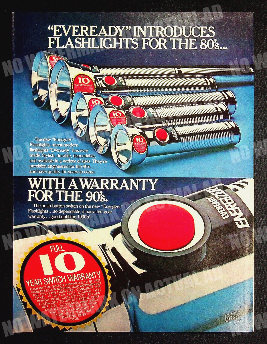 Eveready Energizer Flashlight 1980 Trade Print Magazine Ad Poster
