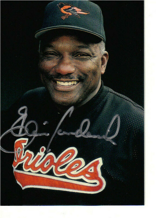 Baltimore Orioles Elrod Hendricks autographed 3.5 x 5 team issued card Vintage