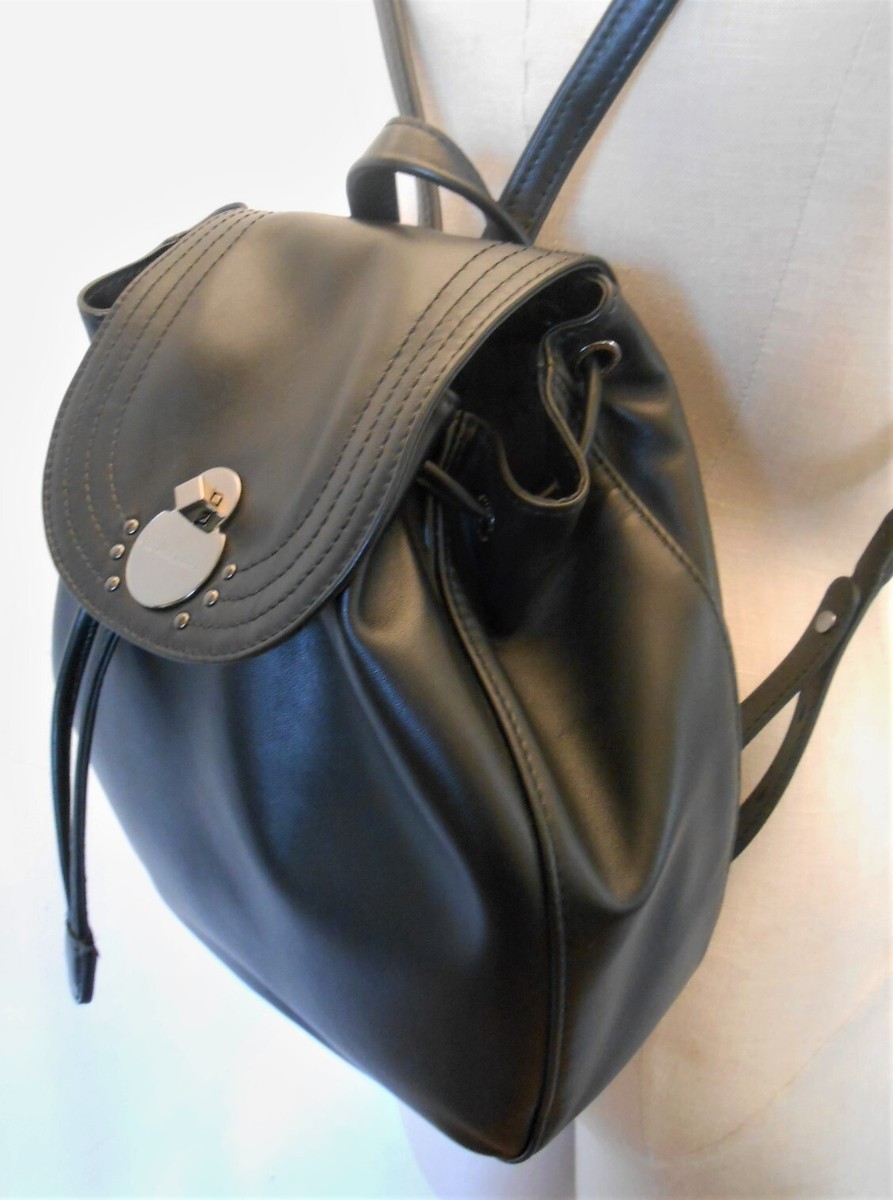 LONGCHAMP CAVALCADE BLACK LAMBSKIN LEATHER BACKPACK RARE SOLD OUT