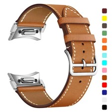 No Gaps Leather Strap for Samsung Galaxy Watch 6/5/4 44mm 5Pro 45mm Quick Fit