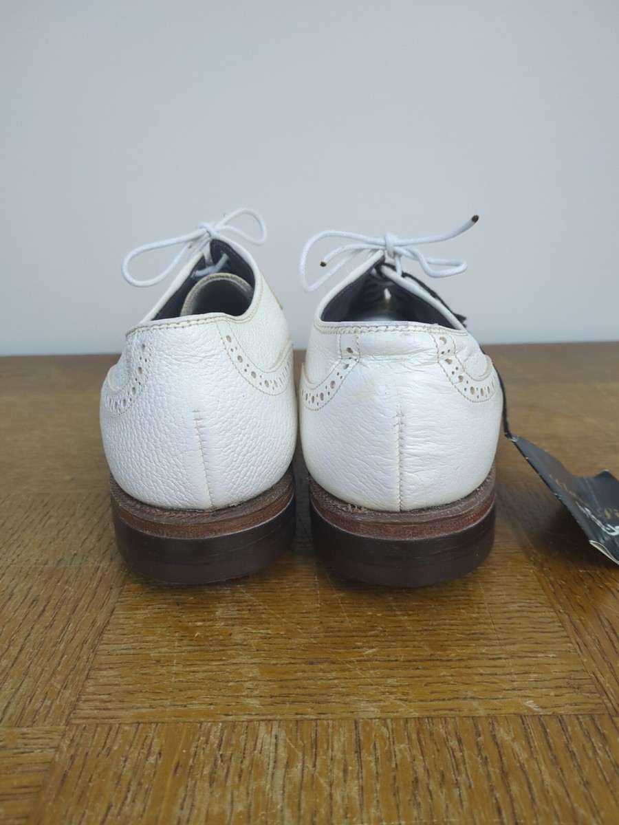 Vintage FootJoy Classics White Leather Brogue Wingtip Golf Shoes