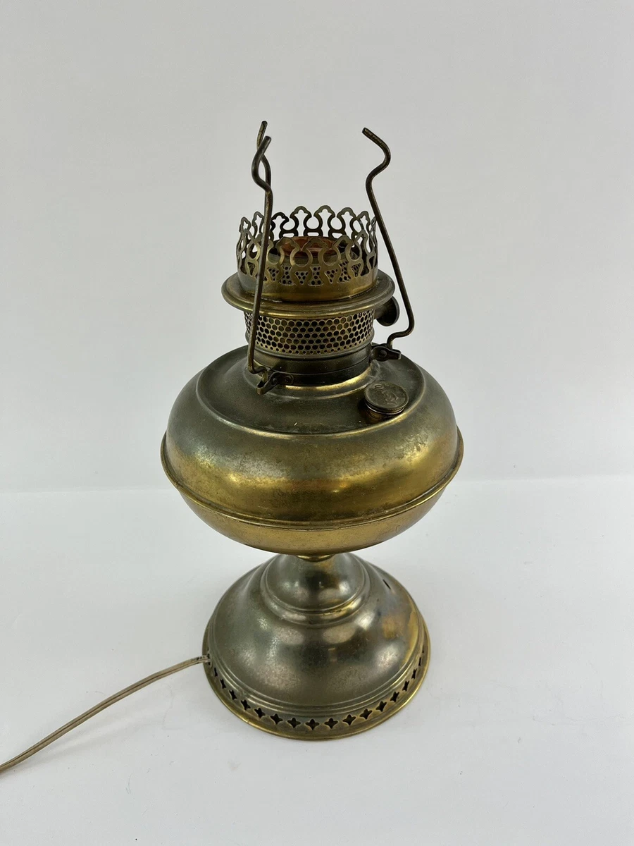 Antique Old Brass Religious Holy Unique Shaped Small & Big Pair Oil Lamp  NH4957