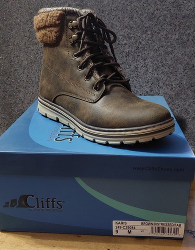 Cliffs by White Mountain Karis 249-C29084 Size: 9M Brown Distressed New