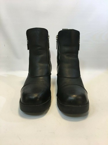 Harley-Davidson Boots Womens Size 9 starter switch Black Leather Double-Zip - Picture 2 of 11