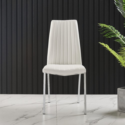 Dining Table Set Extending Grey/White Marble Effect Glass 6 Faux Leather Chairs - Picture 65 of 162