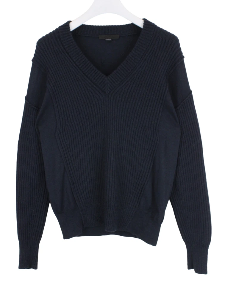 ALEXANDER WANG Pullover Herren M Wolle Gestrickt V-Ausschnitt Marineblau - Bild 1 von 4