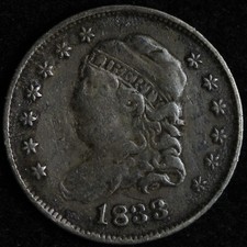 1833 Capped Bust Silver Half Dime VF E225 KQFA