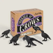 Murder of Crows, Mini Set of 4, Tiny Crow Figures