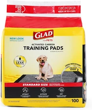 Disposable Pee Pads Puppy Training , 100 Absorbent Pads 23 x 23  Black Charcoal