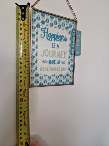 Decorative Happines Is A Journey Not A Destination Glass Hanging Plaque - Bild 2 von 2