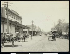 View down Market Street in Redding California Old Photo