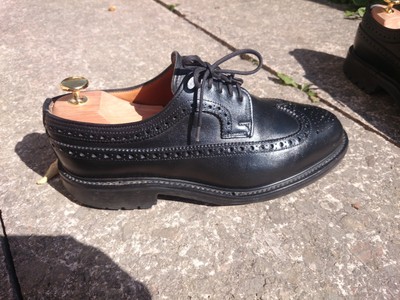 Chaussures En Cuir Alfred Sargent Style Budapest Brogue - Taille UK 7.5 (EUR 41) - Noir - Occasion