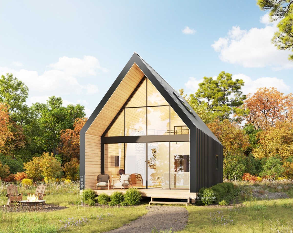 20' x 30' Modern Nordic House Architectural Plans 820SF - PDF