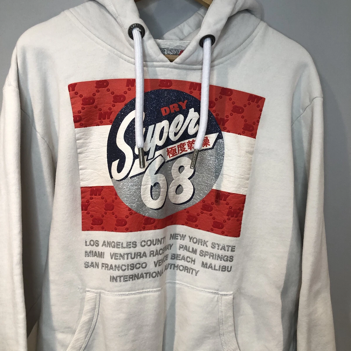 Superdry white sales hoodie mens