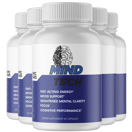 5 Bottles - Mind Tech Mindtech Brain Booster Focus Supplement 300Caps
