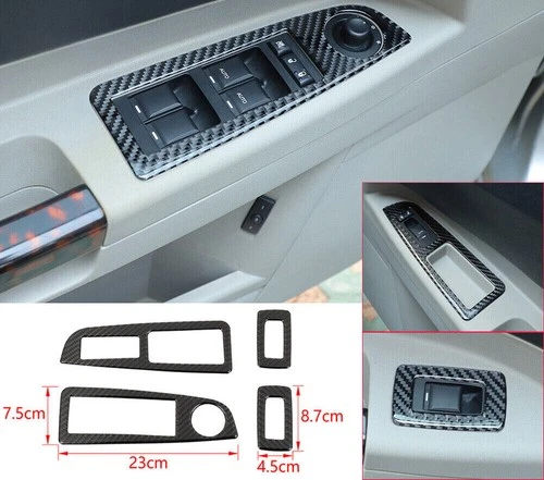 Carbon Fiber Window Lift Switch Trim For Dodge Charger 06-10 Chrysler 300C 04-09
