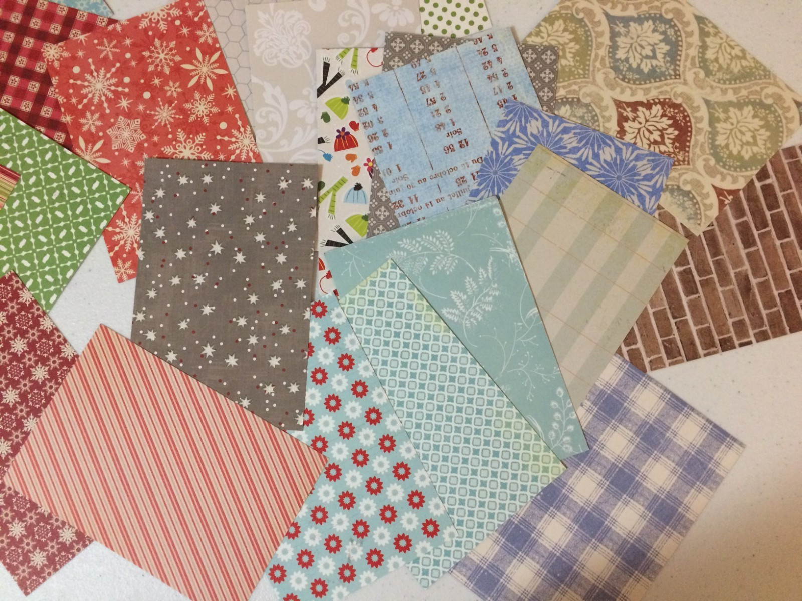 Christmas Scrapbook Paper Double-Sided Kit Snowman Tags Quotes 50 pieces + 2014