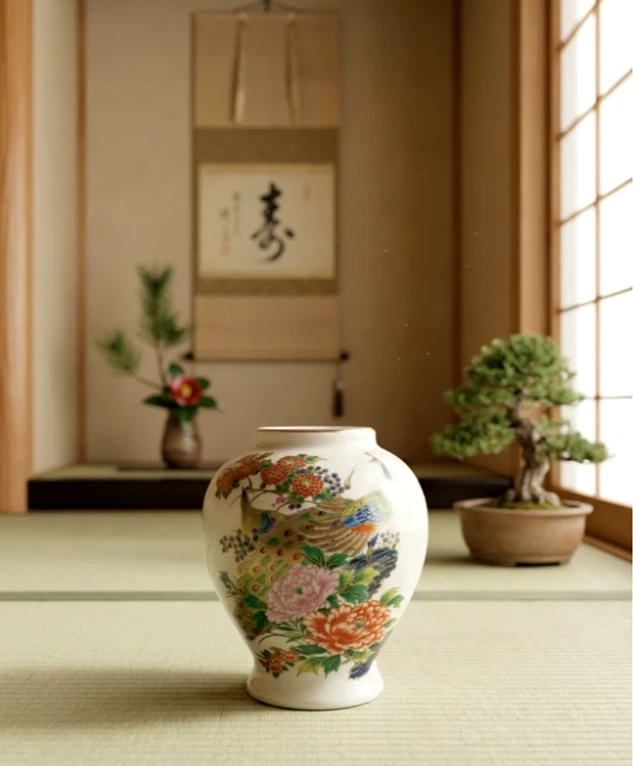 陶瓷象牙色日本古董花瓶| eBay