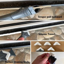 3 in 1 Silicone Caulking Tools  Stainless Steelhead  , Sealant Finishing Tool G...