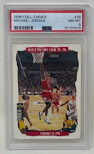 Michael Jordan 1996 UD Collectors Choice Chicago Bulls NBA Card #26 PSA 8