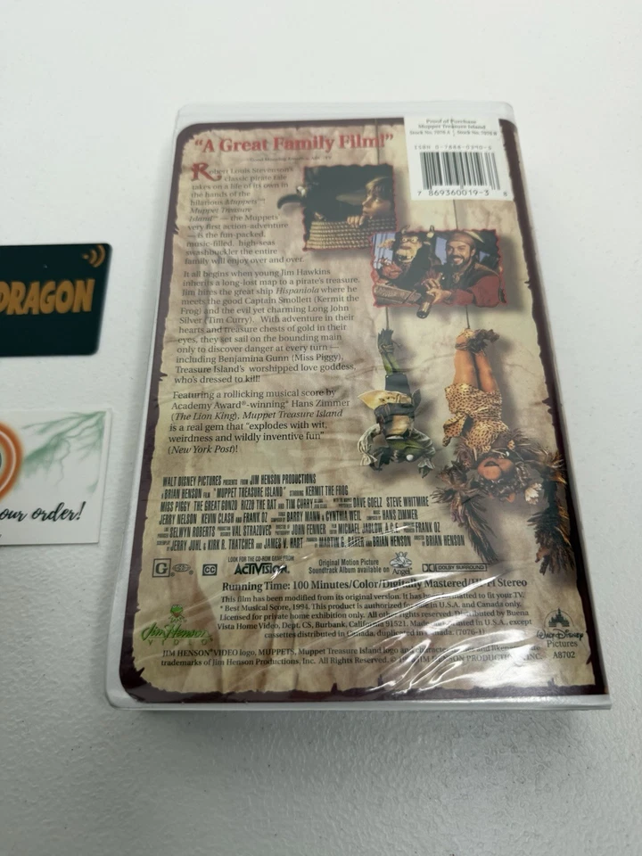 Vtg 1994 Walt Disney Pictures Presents Muppet Treasure Island VHS Tape - Image 4 of 4