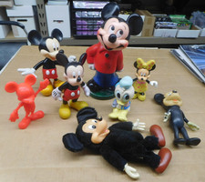 Vintage Disney Disneyana Mickey Minnie Mouse Lot Plush Figure Bank Donald Marx
