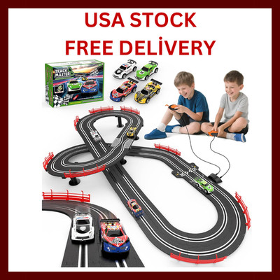 Slot Car Race Track Set Electric Powered Race Track Dual Racing Car ...