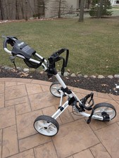 CLICGEAR Model 4.0 Golf Push Cart 3-Wheel Folding Collapsible, White