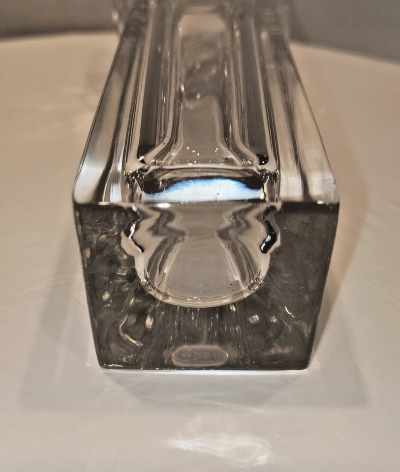 Jarrón vintage de tulipán estilo Art Deco de cristal MIKASA fondo cuadrado 8,25" ALEMANIA Foto 2 de 4