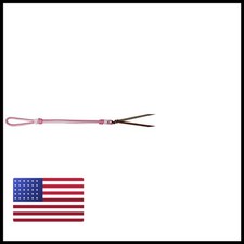 Showman Braided Nylon Quirt Wrist Loop w/Leather Popper (Pink/White)