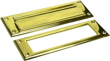 QCAA Solid Brass Mail Slot, with Interior 1 Pack, Polished 