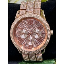Michael Kors MK6933 Bradshaw Extreme Glitz Rose Gold Pave Chain Link Watch