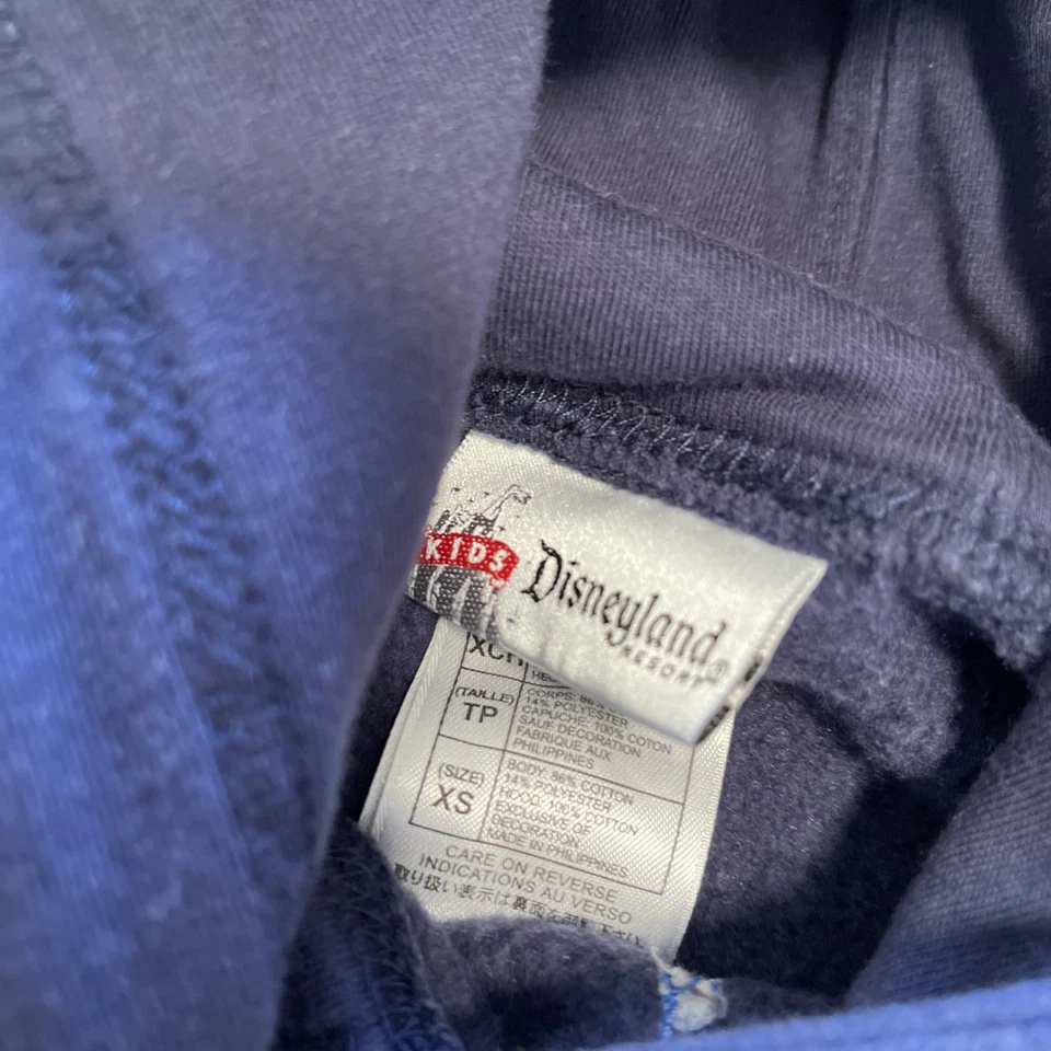 Jaqueta com capuz Disneyland Resort azul marinho parques da Disney juventude tamanho XS vintage Y2K - Imagem 4 de 4