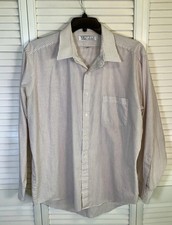 Vtg Editions by Van Heusen Dress Shirt Mens 17 1/2 34/35 Red Stripe 90s L/S