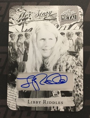 Libby Riddles 2024 Leaf Metal Women Of Sport Her Story Printing Plate Auto 1/1